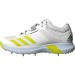 Adipower Vector Mid Spiked Cricket Shoe Yellow -Sports - Hockey Cricket Adidas Cricket Vector Mid Cricket Shoes 2021 Yellow Side