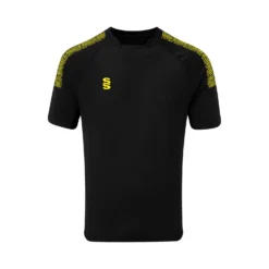 Dual Collar Training Shirt -Sports - Hockey Cricket DU009 Black Yellow scaled 1