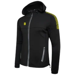 Dual Full Zip Hoody -Sports - Hockey Cricket DU012 Black Yellow scaled 1