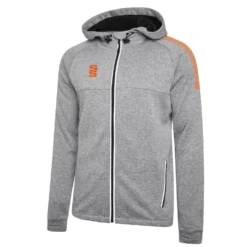 Dual Full Zip Hoody -Sports - Hockey Cricket DU012 Grey Orange scaled 1
