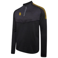 Dual 1/4 Zip Midlayer Performance Top 22 Dual 1/4 Zip Midlayer Performance Top -Sports - Hockey Cricket DU013 Black Amber scaled 1