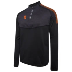 Dual 1/4 Zip Midlayer Performance Top 24 Dual 1/4 Zip Midlayer Performance Top -Sports - Hockey Cricket DU013 Black Orange scaled 1