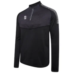 Dual 1/4 Zip Midlayer Performance Top 34 Dual 1/4 Zip Midlayer Performance Top -Sports - Hockey Cricket DU013 Black Silver scaled 1