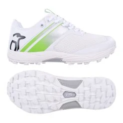 KC 3.0 Rubber Sole Cricket Shoe White Green