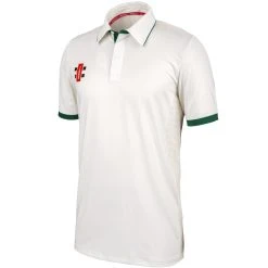 Pro Performance Cricket Shirt Short Sleeve -Sports - Hockey Cricket Pro Performance Short Sleeve Green Trim