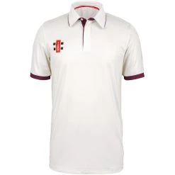 Pro Performance Cricket Shirt Short Sleeve -Sports - Hockey Cricket Pro Performance Short Sleeve Maroon Trim 1