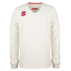 Pro Performance Long Sleeved Cricket Sweater 9 Pro Performance Long Sleeved Cricket Sweater -Sports - Hockey Cricket Pro Performance Sweater white Trim M Front