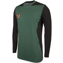 Pro Performance T20 Cricket Shirt Long Sleeve -Sports - Hockey Cricket T20 Long Sleeve Shirt BlackGreen