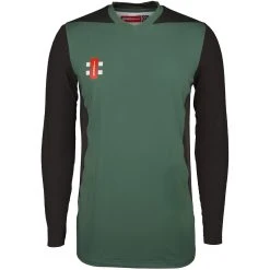 Pro Performance T20 Cricket Shirt Long Sleeve -Sports - Hockey Cricket T20 Long Sleeve Shirt BlackGreen2