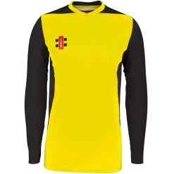 Pro Performance T20 Cricket Shirt Long Sleeve -Sports - Hockey Cricket T20 Long Sleeve Shirt YellowBlack 2