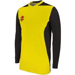 Pro Performance T20 Cricket Shirt Long Sleeve -Sports - Hockey Cricket T20 Long Sleeve Shirt YellowBlack