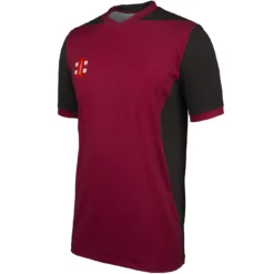 Pro Performance T20 Cricket Shirt Short Sleeve 24 Pro Performance T20 Cricket Shirt Short Sleeve -Sports - Hockey Cricket T20 Short Sleeve Shirt MaroonBlack