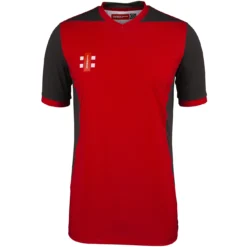 Pro Performance T20 Cricket Shirt Short Sleeve 22 Pro Performance T20 Cricket Shirt Short Sleeve -Sports - Hockey Cricket T20 Short Sleeve Shirt RedBlack 2