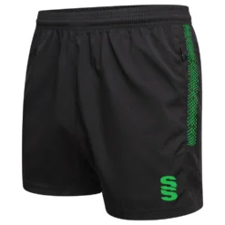 Dual Performance Short -Sports - Hockey Cricket du020 BLACK EMERALD