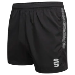 Dual Performance Short -Sports - Hockey Cricket du020 BLACK SILVER