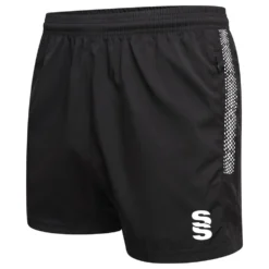 Dual Performance Short -Sports - Hockey Cricket du020 BLACK WHITE